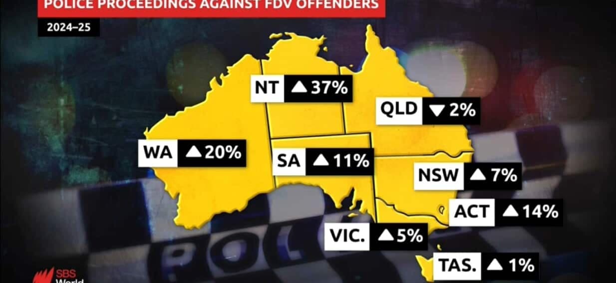 Domestic violence incidents rose 8% in Australia this year